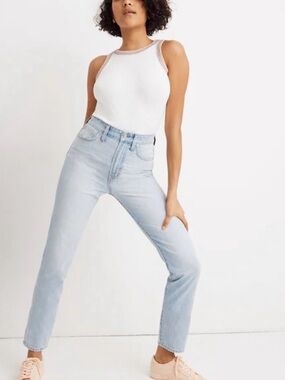 Madewell High-Rise Straight Jeans - Light Wash Blue